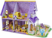 Load image into Gallery viewer, Pretty Purple Dollhouse 3-D Puzzle