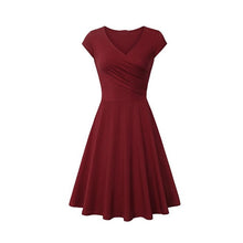 Load image into Gallery viewer, Short-Sleeved Plain Slim-Fit Expandable Dress
