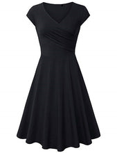 Load image into Gallery viewer, Short-Sleeved Plain Slim-Fit Expandable Dress