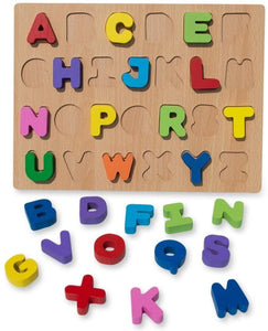 Multicolor alphabet learning wood block puzzle