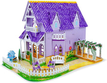 Load image into Gallery viewer, Pretty Purple Dollhouse 3-D Puzzle
