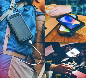 Solar Charger Solar Mobile Power Supply Wireless Charging 20,000mAh Capacity Solar Cell Phone Charger Three USB Interface