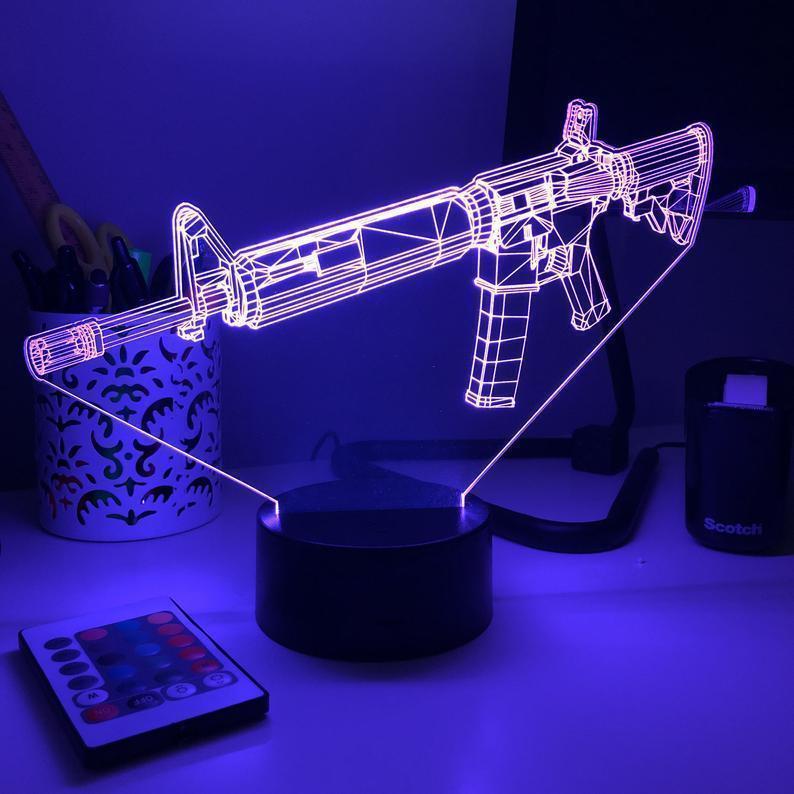 Rifle 5.56 Firearm - 3D Optical Illusion Lamp
