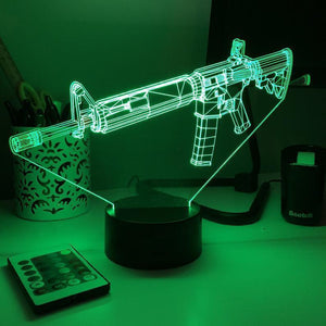 Rifle 5.56 Firearm - 3D Optical Illusion Lamp