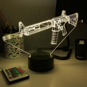 Rifle 5.56 Firearm - 3D Optical Illusion Lamp