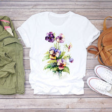 Load image into Gallery viewer, Women Flower Lady Fashion Short Sleeve Aesthetic Clothes
