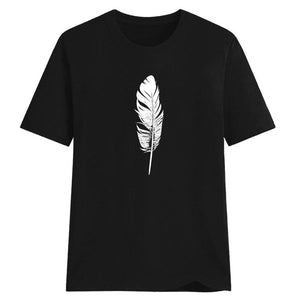 Hillbilly Summer Black White Feather T-shirt