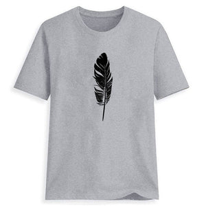 Hillbilly Summer Black White Feather T-shirt