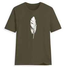 Load image into Gallery viewer, Hillbilly Summer Black White Feather T-shirt
