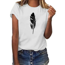 Load image into Gallery viewer, Hillbilly Summer Black White Feather T-shirt
