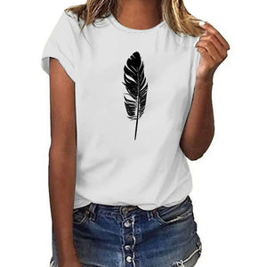 Hillbilly Summer Black White Feather T-shirt