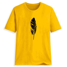 Load image into Gallery viewer, Hillbilly Summer Black White Feather T-shirt
