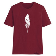 Load image into Gallery viewer, Hillbilly Summer Black White Feather T-shirt
