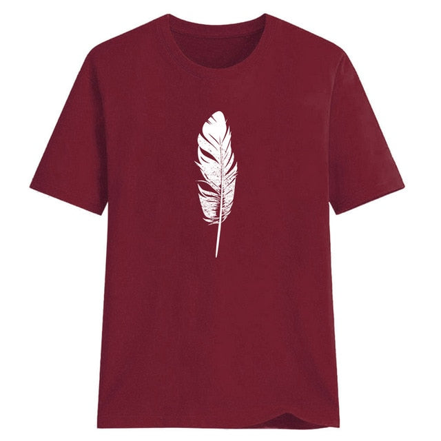 Hillbilly Summer Black White Feather T-shirt