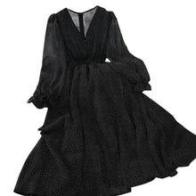 Load image into Gallery viewer, New Autumn V Neck Polka Dot Slim Chiffon Dress

