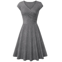 Load image into Gallery viewer, Short-Sleeved Plain Slim-Fit Expandable Dress
