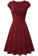 Load image into Gallery viewer, Short-Sleeved Plain Slim-Fit Expandable Dress
