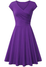 Load image into Gallery viewer, Short-Sleeved Plain Slim-Fit Expandable Dress
