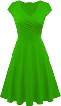 Load image into Gallery viewer, Short-Sleeved Plain Slim-Fit Expandable Dress
