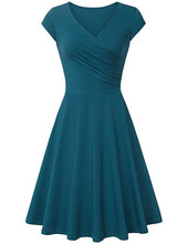 Load image into Gallery viewer, Short-Sleeved Plain Slim-Fit Expandable Dress
