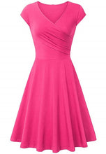Load image into Gallery viewer, Short-Sleeved Plain Slim-Fit Expandable Dress
