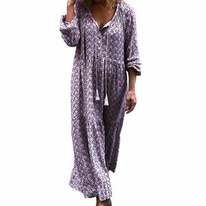 Dropship Autumn Boho Printed Dress