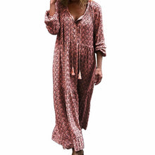 Load image into Gallery viewer, Dropship Autumn Boho Printed Dress
